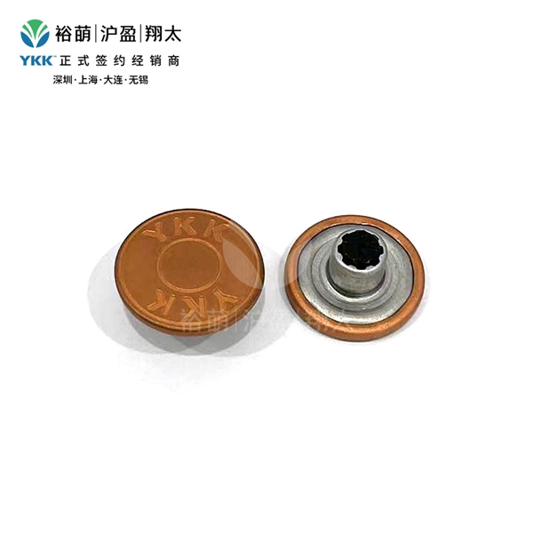 双圈刻字款实心平面工字扣-红铜