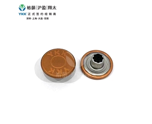 双圈刻字款实心平面工字扣-红铜