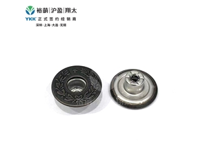 一星麦穗款有孔工字扣-深红古铜